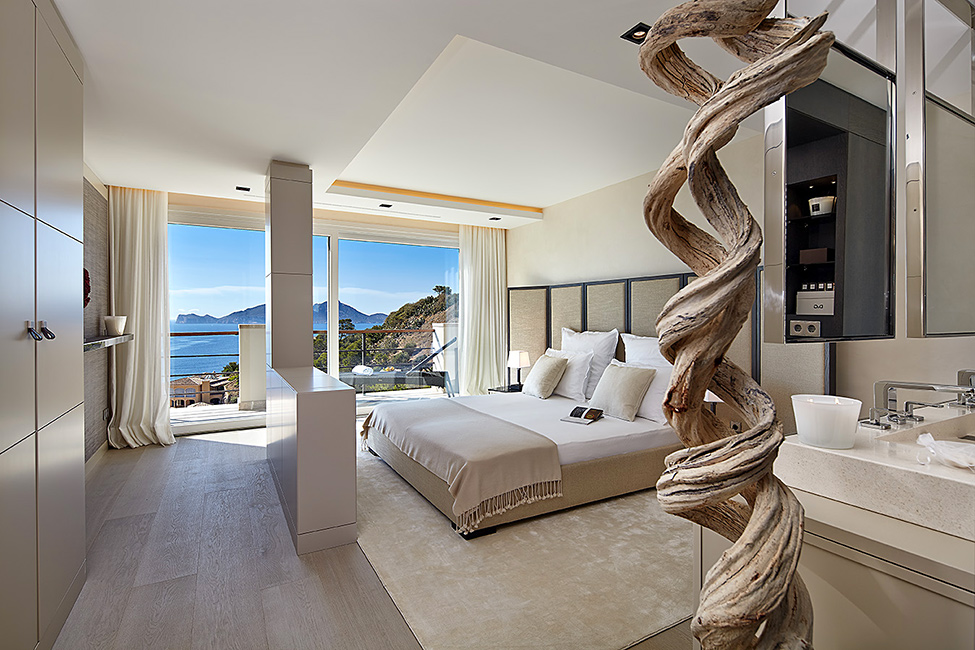 Bedroom Design Villa Stunning Bedroom Design In Mallorca Villa Applied Wooden Floor And Glass Sliding Door Open To The Balcony Dream Homes  Luxurious Contemporary Mediterranean Villa With Sophisticated Interior Style