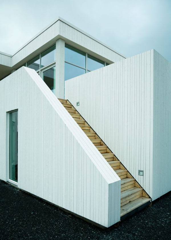 Wooden Constructed White Stunning Wooden Constructed Coupled With White Striped Wall Installed Outside House Of Villa G By Saunders Architecture Hotels & Resorts Extraordinary Modern Villa Style With Dynamic Indoor Outdoors