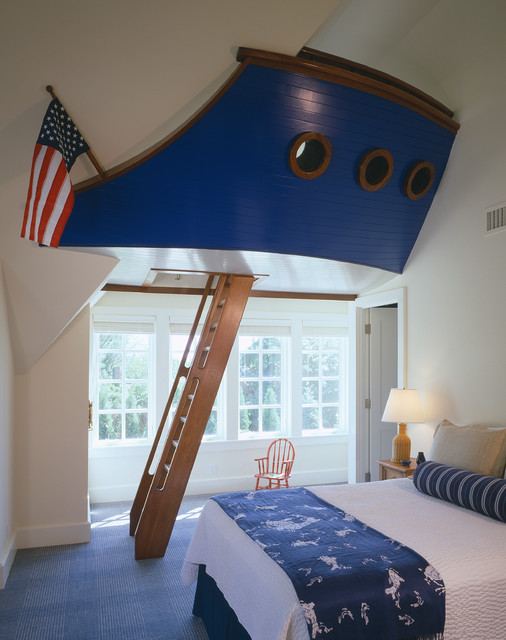 Nautical Cool For Traditional Nautical Cool Room Designs For Guys Involving Blue Loft For Secret Chamber With Blue White Bedding Interior Design  Enchanting Cool Room Designs For Guys Of Small Studio House