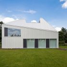 Shape Of Vmvk Unusual Shape Of The House VMVK Exterior With Wide Glass Walls And White Wall Near Green Trees Dream Homes Chic Modern Belgian House With Elegant Interior Designs