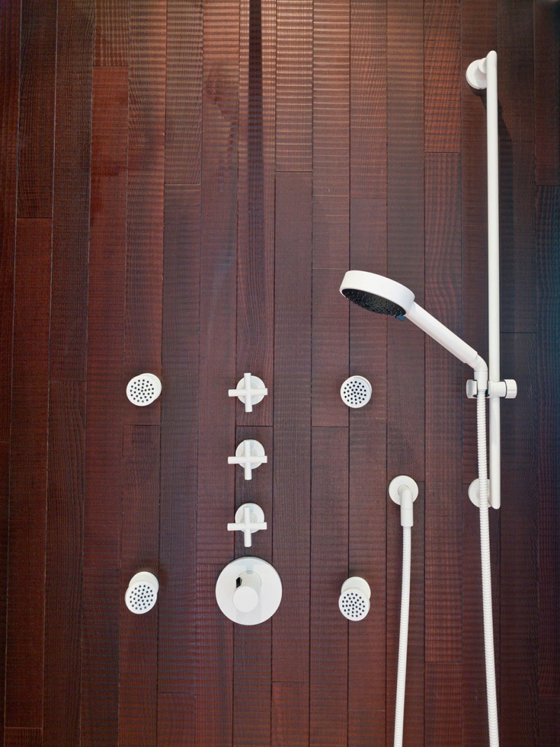 White Details Apartment Unusual White Details In The Apartment Renovation In Moscow Shower Space With Wooden Wall And White Faucet Interior Design Elegant Contemporary Ideas For Interior Of Modern Studio Flat In Red And White Color