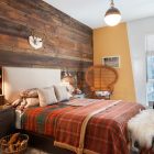 Rustic Themed Designs Warm Rustic Themed Cool Room Designs For Guys With Wood Plank Center Wall Furnished With Ivory Bedding Interior Design Enchanting Cool Room Designs For Guys Of Small Studio House (+18 New Images)