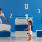 Dresser Nursery Moveable Wonderful Dresser Nursery Furniture With Moveable Drawers Design For Baby Boy With Bluish And White Room Decoration Kids Room Creative Kids Bedroom Decorated With Cheerful And Playful Themes (+8 New Images)