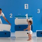 Dresser Nursery Moveable Wonderful Dresser Nursery Furniture With Moveable Drawers Design For Baby Boy With Bluish And White Room Decoration Kids Room Creative Kids Bedroom Decorated With Cheerful And Playful Themes