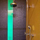 Tile Wall Apartment Wonderful Tile Wall In The Apartment Renovation In Moscow Shower Space With Glossy Faucet And Green Detail Interior Design Elegant Contemporary Ideas For Interior Of Modern Studio Flat In Red And White Color (+20 New Images)
