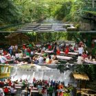 Views Of In Wonderful Views Of Waterfalls Restaurant In River In Philippines With Crowded Visitors Enjoying The Dining Time In The Middle Of The Forrest Restaurant Unique Villa Design Providing Stunning Unusual Experience