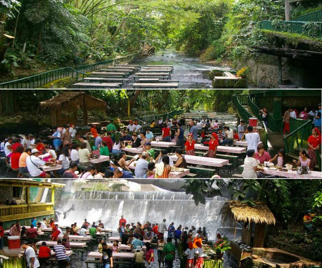 Views Of In Wonderful Views Of Waterfalls Restaurant In River In Philippines With Crowded Visitors Enjoying The Dining Time In The Middle Of The Forrest Apartments Unique Villa Design Providing Stunning Unusual Experience
