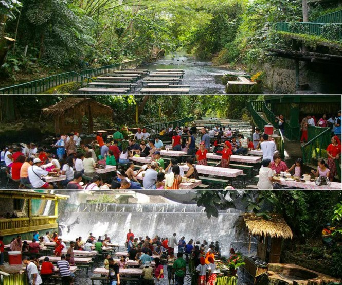 Views Of In Wonderful Views Of Waterfalls Restaurant In River In Philippines With Crowded Visitors Enjoying The Dining Time In The Middle Of The Forrest Hotels & Resorts Unique Villa Design Providing Stunning Unusual Experience