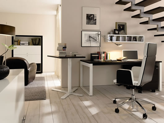 Huelsta Modetn Offices Admirable Hulsta Modern Wood Home Offices With Square Back Table And Office Chair Put At The Edge Of The Room Office & Workspace Creative Workspace Room Decorated To Increase Work Performance
