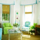 Green Blue Inside Airy Green Blue Living Room Inside Farmhouse With Skirted Furniture And Fresh Greenery Growing In The Pots Interior Design Easy Stylish Home Designed By Bright Green Color Schemes