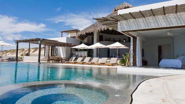 Building Design Grey Amazing Building Design Of Villa Grey Cape With White Colored Concrete Floor And Wide Blue Water Pool Interior Design Fabulous Relaxing Interior From Villa Grey Cape In Mexico