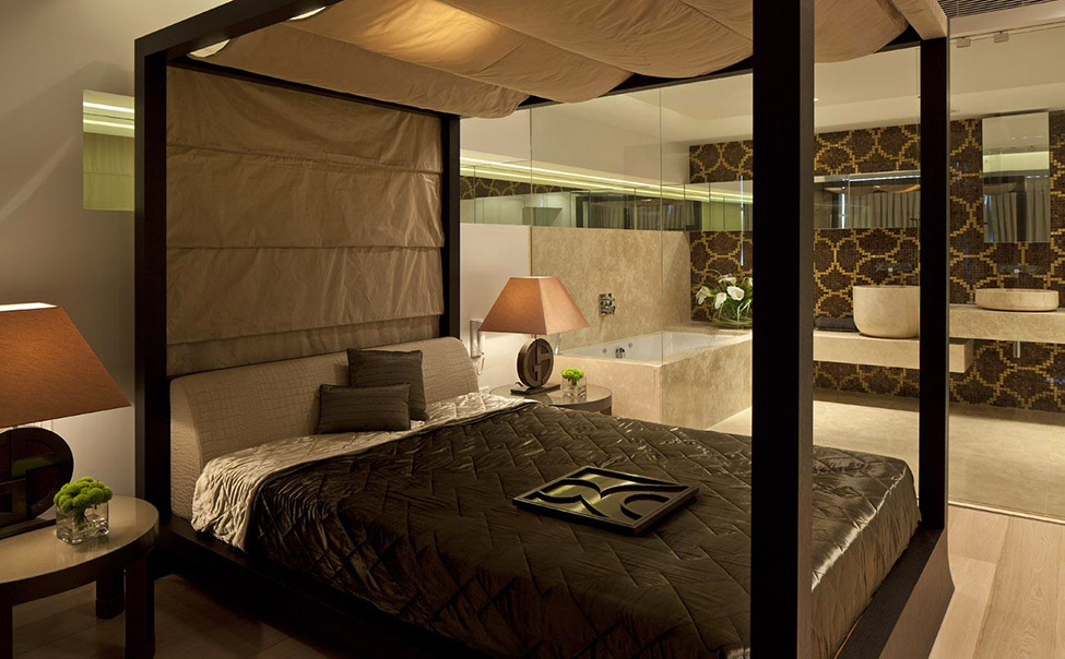 Bedroom Design Inspired Amusing Bedroom Design With Armani Inspired Interior With Dark Brown Blanket And Dark Brown Wooden Frame Dream Homes Sophisticated Interior Design In White Color Themes For High-end Living Style