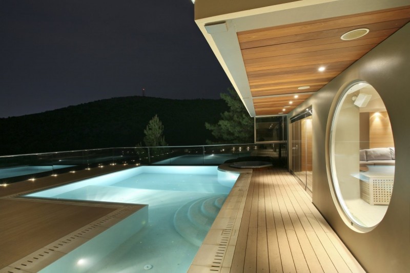 Relaxing Spot Panorama Amusing Relaxing Spot Design Of Panorama Voulas House With Soft Brown Wooden Floor And Big Pool Which Has Soft Blue Water Dream Homes  Stunning Modern Luxury Villa With Gorgeous Family Room In Athens