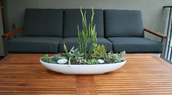 Succulent Planter Pott Amusing Succulent Planter In White Pot On The Wooden Table Beside Steel Sofas In The Interior Design Ideas Garden  Fresh Indoor Gardening Ideas For Family Room And Private Rooms