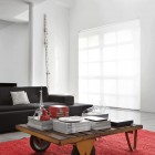 Wood Coffee Casters Antique Wood Coffee Table With Casters And Dark Bed Sofa In Lo Spazio House Warm Red Carpet Sleek Concrete Floor White Venetian Blind Dream Homes Fascinating Contemporary Home With White Neutral Color And Quirky Accents