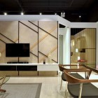 Living Space Minimalist Appealing Living Space Decor In Minimalist Apartment With Floating TV Stand Also Glass Top Coffee Table Dream Homes Stylish But Contemporary Home Decor With Elegant Interior Theme