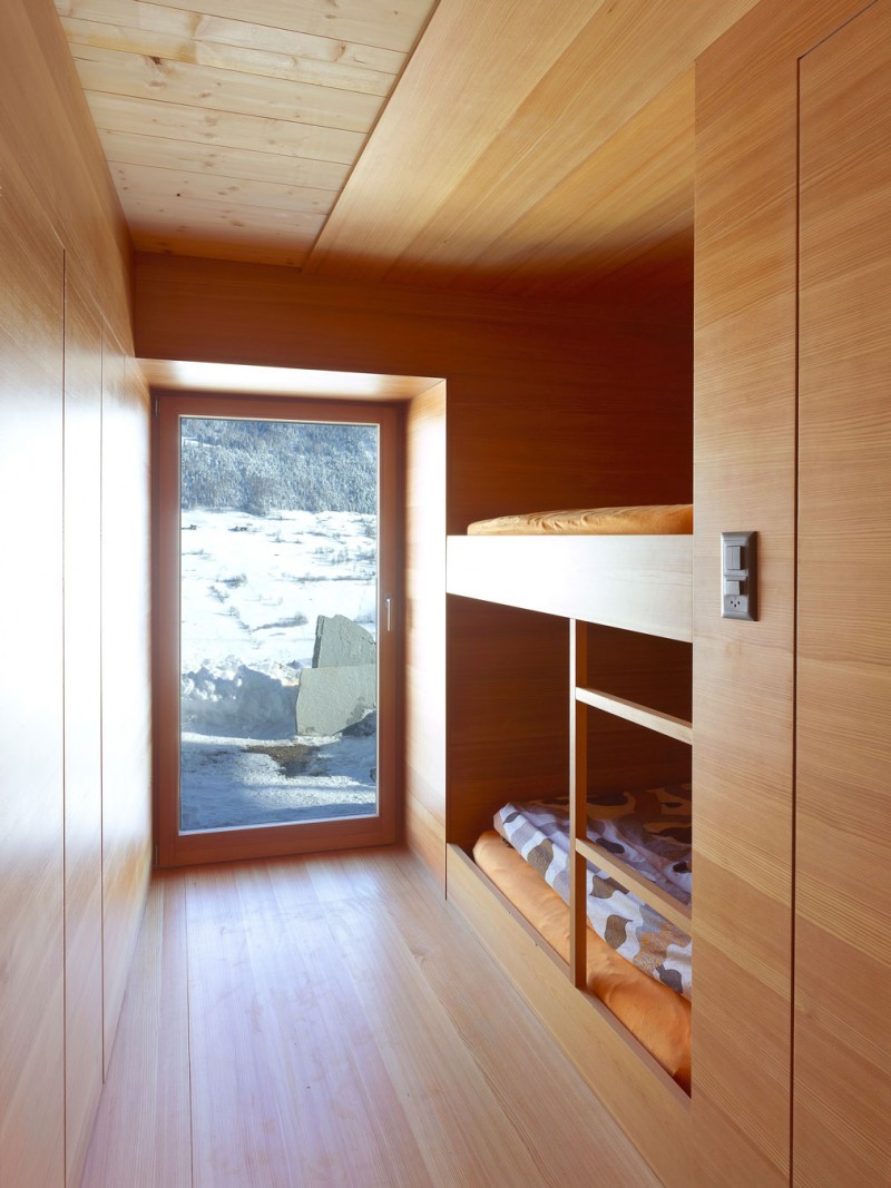 Wooden Bung Wooden Artistic Wooden Bung Bed Between Wooden Dresser And Wooden Wall On The Wooden Floor Inside Boisset House Interior Design  Beautiful Minimalist Cabins That Make Gorgeous Holiday Homes