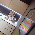 Kitchen Design Apartment Astonishing Kitchen Design At Minimalist Apartment Applied White And Wooden Cabinet Door With Hidden Cabinet Lamp Dream Homes Stylish But Contemporary Home Decor With Elegant Interior Theme