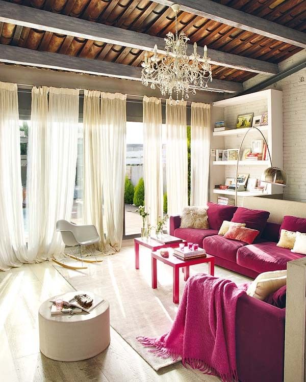 Living Room Stunning Astonishing Living Room Design Of Stunning Apartment With Chic White Colored Rug Carpet And Several Pink Colored Wooden Table Interior Design Admirable Vintage Interior Revels In Two Levels Loft Apartments