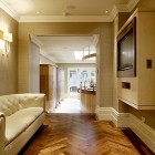 Hallway Design Property Attractive Hallway Design Of Belgravia Property In London In Cream Puffed Sofa Facing Wooden Floating Cabinet In Long Space Dream Homes Classic And Elegant Modern Home With Luxurious Interior Design Themes