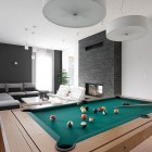 Family Room The Awesome Family Room Design Inside The House Zabrze Widawscy Studio With Pool Table Also Grey Sectional Sofa Dream Homes Mesmerizing Contemporary Interior Design In Bright Decoration Style