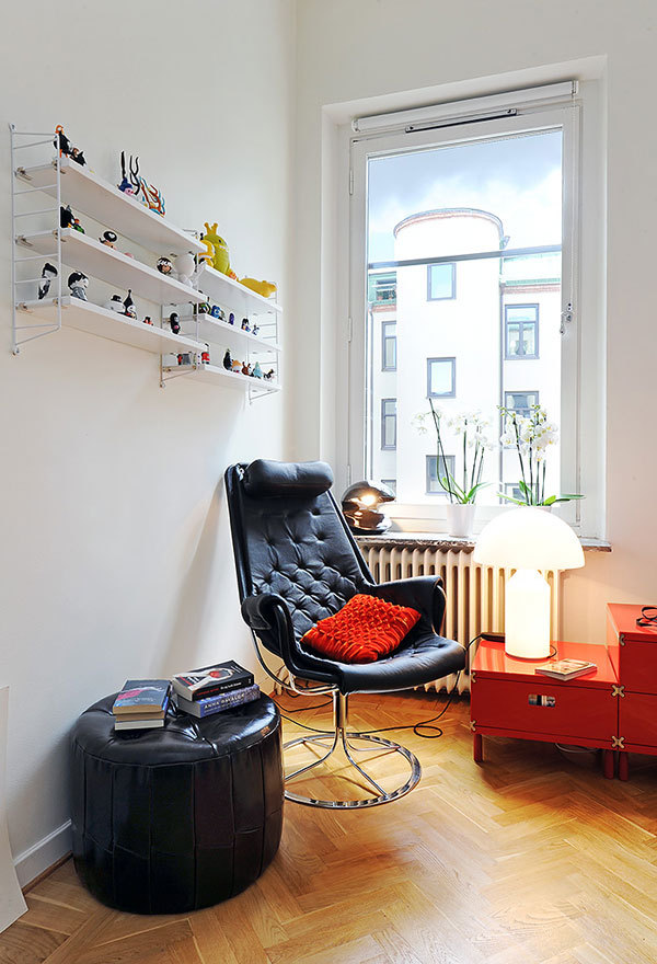 Family Room Feat Awesome Family Room Neon Color Feat Black Chair Beside Black Ottoman Under White Storage In Modern Design Interior Design  Colorful Neon Interior Paint With Contemporary Interior Accents