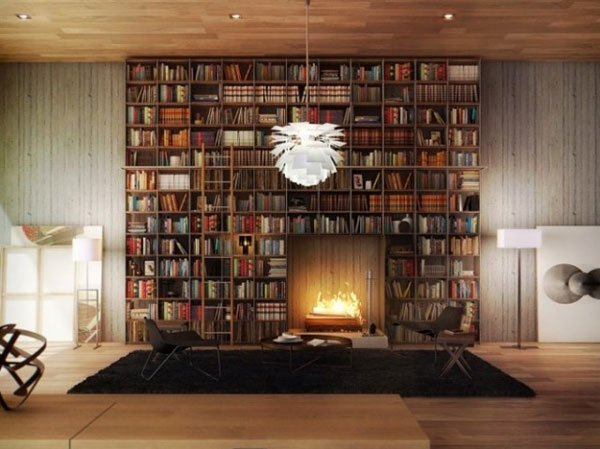 Room Design Library Awesome Room Design Of Home Library With Fireplace Middle Of Wooden Bookshelves With White Fringed Chandelier Interior Design Nice Home Library With Stunning Black And White Color Schemes
