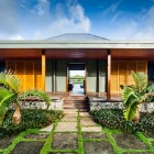 Wooden Striped The Awesome Wooden Striped Wall Of The Korovesi Home With Tiled Floor From Stone Completed With Wooden Roof Decoration Elegant Modern Beach Home With Stunning Pacific Ocean View