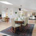 A Square And Beautiful Square Brown Table And White Chairs On The Square Carpet In Minimalist Swedish Residence Dream Homes Modern Swedish Interior Design In Simple Residence Style