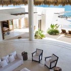 Outdoor Living Of Breathtaking Outdoor Living Room Design Of Villa Grey Cape With Cream Colored Marble Floor And White Colored Concrete Pillar Interior Design Fabulous Relaxing Interior From Villa Grey Cape In Mexico