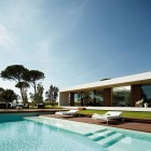 Exterior Villa With Bright Exterior Villa Indigo Maximized With In Ground Swimming Pool Deck And Lounge Combined With Green Manicured Turfs Dream Homes Single Story Modern Residence With Private Swimming Pool In Catalonia