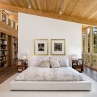 Modern Cottage By Bright Modern Cottage Bedroom Design By Applying Wide Glass Wall And Wooden Ceiling In Sebastopol Residence Dream Homes Gorgeous Modern Residence Full Of Warm Tones And Cozy Textures