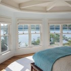 Bedroom Design View Brilliant Bedroom Design With Lake View At Falmouth Residence Marthas Vineyard Applied Wooden Bed Frame And Circle Carpet Interior Design Fabulous Classic Interior Decoration With Surrounding Windows Design
