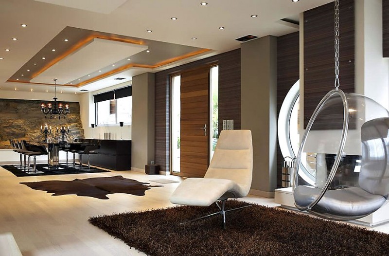 Room Design Voulas Captivating Room Design Of Panorama Voulas House With Transparent Egg Chair Hanged In Silver Stainless Chain And Dark Brown Shag Carpet Dream Homes  Stunning Modern Luxury Villa With Gorgeous Family Room In Athens