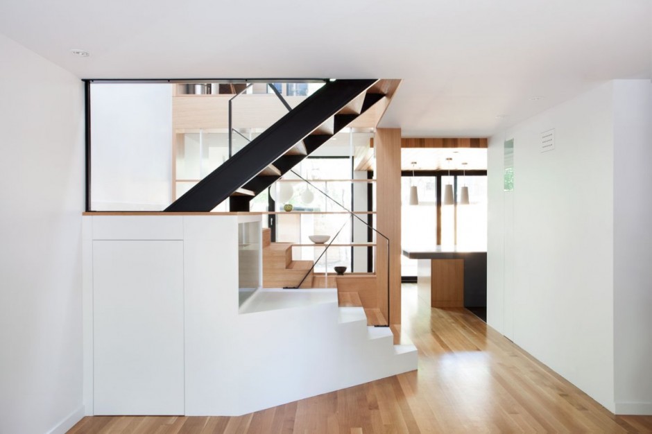 Staircase Mix Black Captivating Staircase Mix White And Black Colored Ladder With Iron Railing On Wooden Glossy Floor Of Chambord Residence Interior Design  Creative House With Wood Exteriors And Interior Decorations