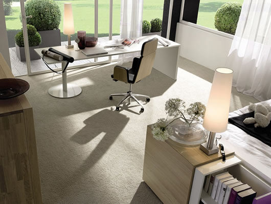 Interior Design A Charming Interior Design Combined With A White Table And Office Chair To Decorate The Hulsta Modern Wood Home Offices Office & Workspace  Creative Workspace Room Decorated To Increase Work Performance