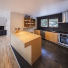 Wooden Island Top Charming Wooden Island And Counter Top Completed With Iron Faucet And Wooden Open Cabinets For Kitchen Of The Cabane Residence Design Dream Homes Classic And Contemporary Country House Blending Light Wood And Glass Elements