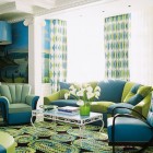 Green Blue Idea Cheerful Green Blue Living Room Idea Furnished With Foamy Sofa And Chair Coupled With White Coffee Table Interior Design Easy Stylish Home Designed By Bright Green Color Schemes
