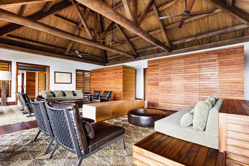 Gray Wooden Room Classic Gray Wooden For Living Room For Korovesi Home Beautified With Wooden Striped Center Wall And Dark Gold Round Desk Decoration Elegant Modern Beach Home With Stunning Pacific Ocean View
