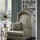 Avon Road Bhdm Comfortable Avon Road Residence By BHDM Reading Nook Furnished With Cream Wing Chair With Classy Table Dream Homes Classic Living Room Style For The Stylish Home Appearance