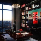 Contemporary Home New Compact Contemporary Home Office In New York With Sleek And Clear Lines Look In Dark Shades With Wooden Closet Two Wooden Chairs And Desk Office & Workspace Adorable Home Office Design Find Your Own Style