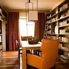 Room Decorated Home Compact Room Decorated In Elegant Home Library Decor With Two Sides Wooden Book Shelves With Dining Furniture Set Interior Design Nice Home Library With Stunning Black And White Color Schemes