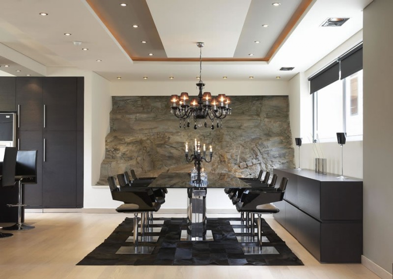 Meeting Space Panorama Cool Meeting Space Design Of Panorama Voulas House With Black Floor Mat And Black Colored Chandelier Hanged In The Ceiling Dream Homes Stunning Modern Luxury Villa With Gorgeous Family Room In Athens