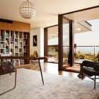 Pacific Palisades Interiors Cool Pacific Palisades Residence Chimera Interiors With Cream Fur Rug Feat Brown Chairs Under Pendant Lamp Framed Dream Homes Elegant Retro Interior Design In Modern Uphill Residence Design