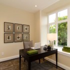 Nuance Of Office Creamy Nuance Of Gorgeous Home Office In Vancouver Shouts Out Less Is More In Small Space With Glossy Wooden Desk Cream Chair And Wall Arts Office & Workspace Adorable Home Office Design Find Your Own Style