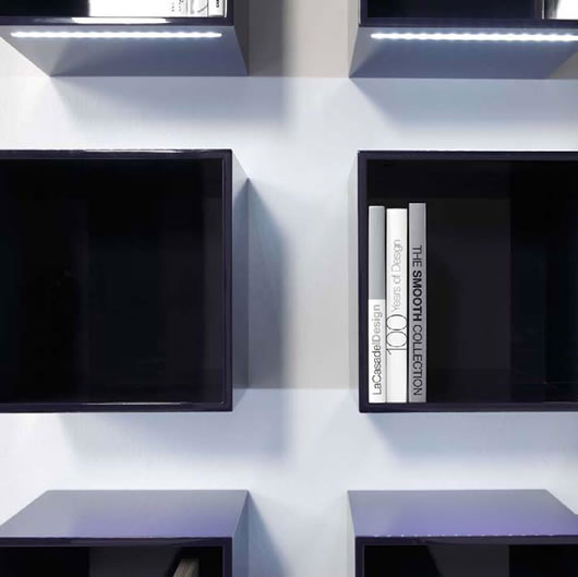 Bookshelves On On Creative Bookshelves On White Wall On Modern Minimalist Living Room Designs Equipped With LED Under Lightning Effects Dream Homes  Minimalist White Interiors Looking So Stylish Bright Nuance