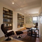 Lighting System Ceiling Dazzling Lighting System On Cream Ceiling Of Home Library With Wall Encapsulated Shelves Built In Design And Dark Brown Furniture Interior Design Nice Home Library With Stunning Black And White Color Schemes