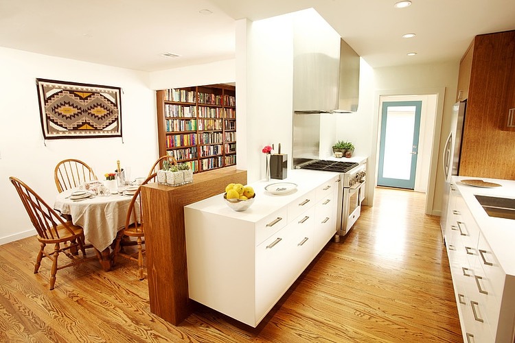 Kitchen Room Dining Enchanting Kitchen Room With Wooden Dining Table Design At The Cheviot Hills Residence Whitten Dunn Architects Decoration Simple Bungalow Interior Design With A Spacious Modern Twist