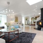 White Sectional With Enticing White Sectional Sofa Combined With A Round Table In Living Room Of Minimalist Swedish Residence Dream Homes Modern Swedish Interior Design In Simple Residence Style