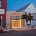 Simple House Entrance Exterior Simple House With Yellow Entrance Lighting Decoration Secluded Modern Wooden Home With Beautiful Minimalist Interior